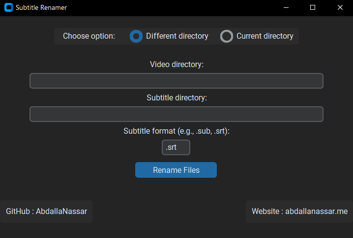 Subtitle Renamer App with GUI (Python)